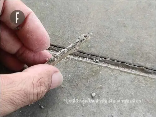 เนื้อกาวซิลิโคนที่อุดลงไปในร่องรอยต่อแผ่นซีเมนต์บอร์ด มันยึดอยู่กับเศษปูน แทนที่จะยึดกับขอบของแผ่นซีเมนต์บอร์ดอย่างแน่นหนา ทำให้เกิดรอยแยก ตอนที่แผ่นซีเมนต์บอร์ดหดตัว แม้เล็กน้อยก็ตาม